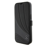 Mercedes Leder Wellenmuster iPhone 15 Pro Hülle - Schwarz