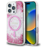 Guess HC Resin Bottom Glitter MagSafe Case for iPhone 16 Pro Max - Pink