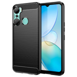 Carbon Case Hülle für Infinix Hot 12 Pro flexible Silikon Carbon Hülle schwarz