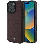 Etui Mercedes MB Waves Leather na iPhone 16 Pro Max - czerwone