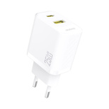 Ładowarka Dudao A26TEU GaN 25W USB-A, USB-C - biała