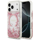 Guess Resin Bottom Glitter MagSafe Case für iPhone 17 Pro - Pink