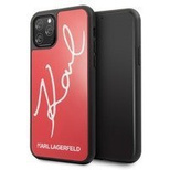Karl Lagerfeld Signature Glitter Case for iPhone 11 Pro Max - Red