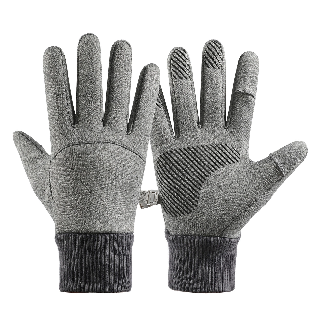 Men s insulated sports phone gloves gray