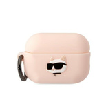 Karl Lagerfeld KLAP2RUNCHP AirPods Pro 2 cover pink/pink Silicone Choupette Head 3D