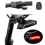 Rockbros LKWD-R1 Fahrrad-Rücklicht mit Laser und Fernbedienung + Micro USB - USB-A Kabel - Schwarz