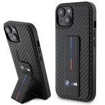 BMW Grip Stand Smooth & Carbon case for iPhone 15 - black