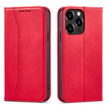 Magnet Fancy Case Case für iPhone 13 Pro Max Tasche Brieftasche Kartenhalter Rot