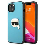 Karl Lagerfeld KLHCP13MPKMB iPhone 13 6,1" niebieski/blue hardcase Leather Ikonik Karl's Head Metal