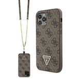 Etui Guess Crossbody 4G Metal Logo na iPhone 12 / iPhone 12 Pro - brązowe