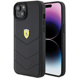 Ferrari FEHCP15MRDUK iPhone 15 Plus 6,7" schwarz/schwarzes Hardcase mit gestepptem Metalllogo