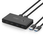 [ON RETURN] Ugreen Switch Box HUB Switch 4x USB 3.2 Gen 1 USB Splitter für zwei Computer schwarz (US216 30768)