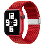 Strap Fabric Band for Watch Ultra / 9 / 8 / 7 / 6 / SE / 5 / 4 / 3 / 2 (49mm / 45mm / 44mm / 42mm) Braided Fabric Strap Watch Bracelet Red