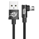 Kabel Baseus MVP Elbow Type CAMMVP-B01 USB-A (prosty) / micro USB (kątowy) 1.5A 2m - czarny