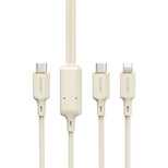 Dudao L7SF 2in1 cable USB-C - USB-C / Lightning 100W 1.2m - beige