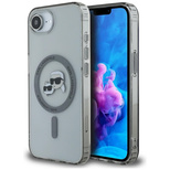 Etui Karl Lagerfeld IML Metal Karl & Choupette Heads MagSafe na iPhone 16e - czarne