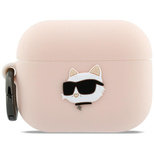 Karl Lagerfeld Silikonhülle mit Chaupette-Kopf (3D) für AirPods Pro 3 – Pink