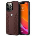 BMW Leather Curve Perforate Case für iPhone 13 Pro / iPhone 13 – Rot