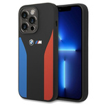 BMW Silicone Blue&Red Stripes M Collection case for iPhone 15 Pro Max - black