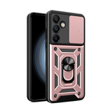 Hybrid Armor Camshield with Stand and Camera Cover for Samsung Galaxy A36 - Pink