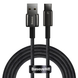Baseus Tungsten Gold USB-A to USB-C Cable 480Mb/s 100W 2m Black (CAWJ000101)