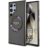 Guess IML Flowers Wreath MagSafe Hülle für Samsung Galaxy S24 Ultra – schwarz