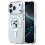 Karl Lagerfeld IML Karl Choupette Glitter MagSafe Case für iPhone 17 Pro – Transparent