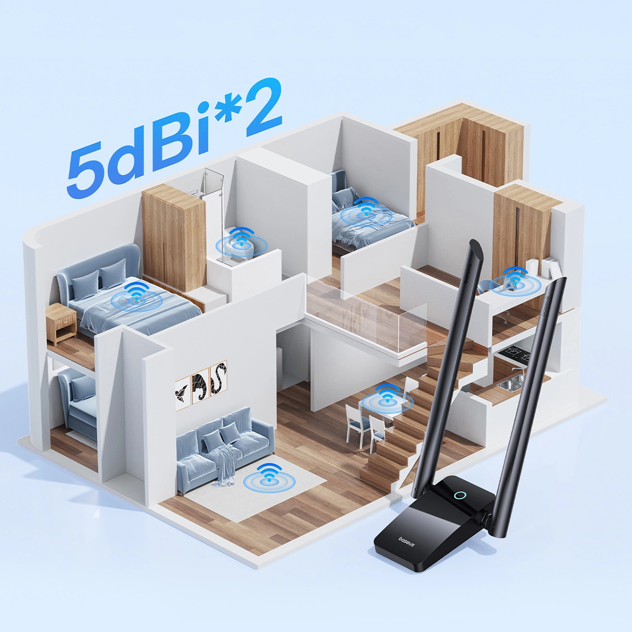 Presentation of the compatibility of the Baseus FastJoy USB network card in the home space