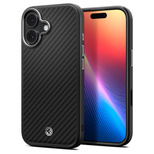 Etui Spigen Enzo Aramid "T" MagSafe na iPhone 17 - czarno-srebrne