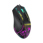 Wozinsky WMGB-3200 Kabellose optische Gaming-Maus mit integriertem Akku, 3200 DPI und RGB-Beleuchtung – Schwarz