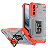 Crystal Ring Case Kickstand Tough Rugged Cover for Samsung Galaxy S21 FE red