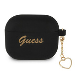 Guess GUA3LSCHSK AirPods 3 Hülle schwarz/schwarz Silikon Charm Heart Collection