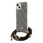 Guess Crossbody Cord 4G Print case for iPhone 15 / 14 / 13 - brown