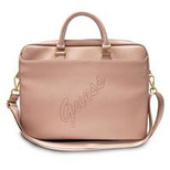 Guess Saffiano Script 16&quot; Laptop Bag - Pink