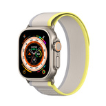 Sportowy pasek na rzepy do Apple Watch 9 / 8 / 7 / 6 / SE / 5 / 4 / 3 / 2 / 1 (38, 40, 41 mm) Dux Ducis Strap YJ Version - żółto-beżowy