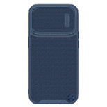 Nillkin Textured S Case für iPhone 14 Pro, gepanzerte Hülle mit Kameraabdeckung, blau