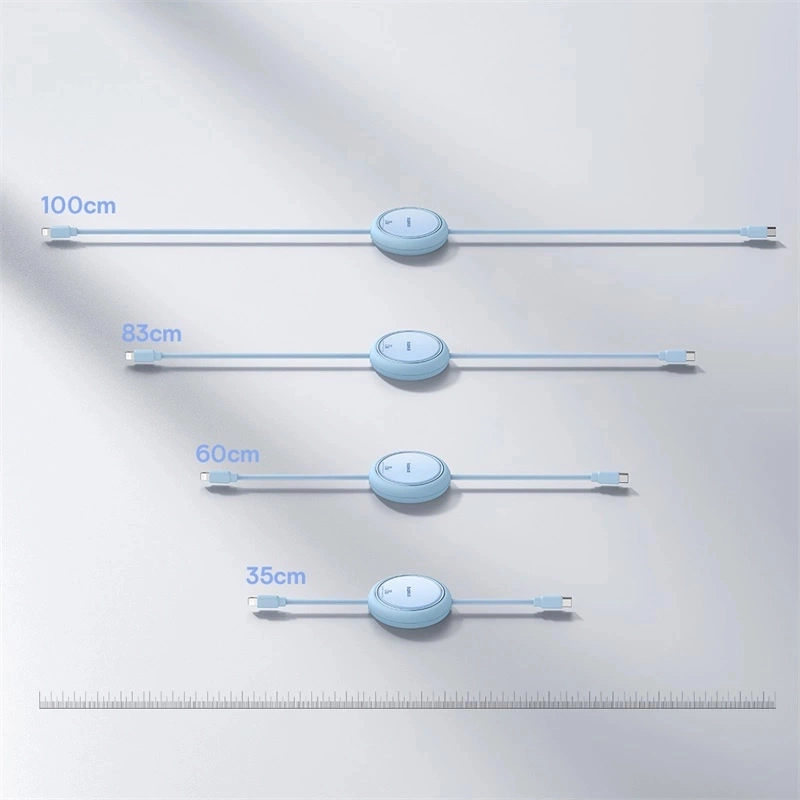 Various lengths of the Baseus Free2Pull retractable cable