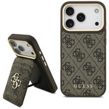 Guess 4G Hülle mit Magsafe Wallet für iPhone 17 Pro - Braun