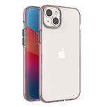 Spring Case etui iPhone 14 Plus silikonowy pokrowiec z ramką jasnoróżowe