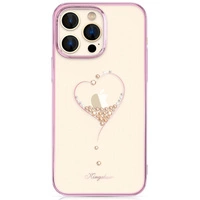 Etui silikonowe z kryształami Swarovski Kingxbar Wish Series do iPhone 14 Pro Max - różowe