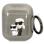 Karl Lagerfeld KLA2HNKCTGK Airpods 1/2 cover black/black Gliter Karl&amp;Choupette