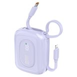 Dudao K32 22,5 W 10000 mAh Powerbank mit integriertem USB-C/ Lightning Kabel - Lila