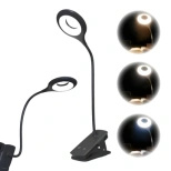 Mini Wozinsky Kabellose LED-Leselampe mit Clip + USB-C-Kabel - Schwarz