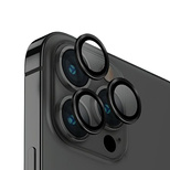 Uniq Optix Glass Aluminum Camera Lens Protector for iPhone 14 Pro / 14 Pro Max camera lens with applicator - black