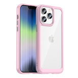 Outer Space Case iPhone 14 Pro Hardcover mit Gelrahmen Pink