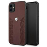 BMW Leather Curve Perforate Case for iPhone 11 / Xr - Red