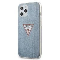 Etui Guess Jeans Collection na iPhone 12 Pro Max - niebieskie