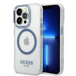 Guess GUHMP14XHTRMB iPhone 14 Pro Max 6.7&quot; blue/blue hard case Metal Outline Magsafe