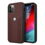 Etui BMW Leather Curve Perforate na iPhone 12 / iPhone 12 Pro - czerwone