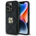 DKNY Quilted Stack Logo iPhone 14 Pro Case - Black